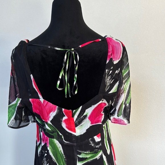 Pink and White Floral Maxi Sundress with 3/4 Sleeves - Picture 8 of 10